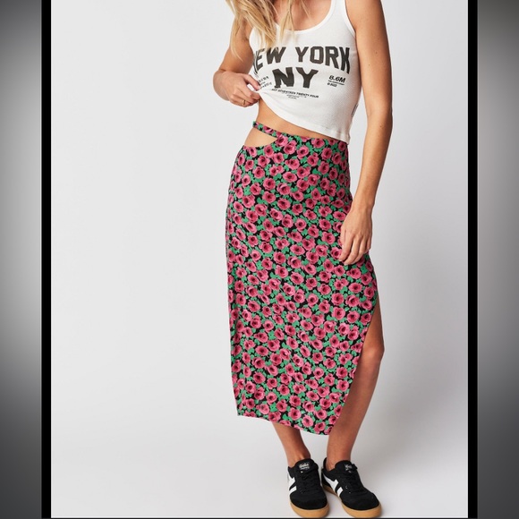 For Love & Lemons x Free People Barolo Midi Skirt | Size Large - Picture 9 of 16